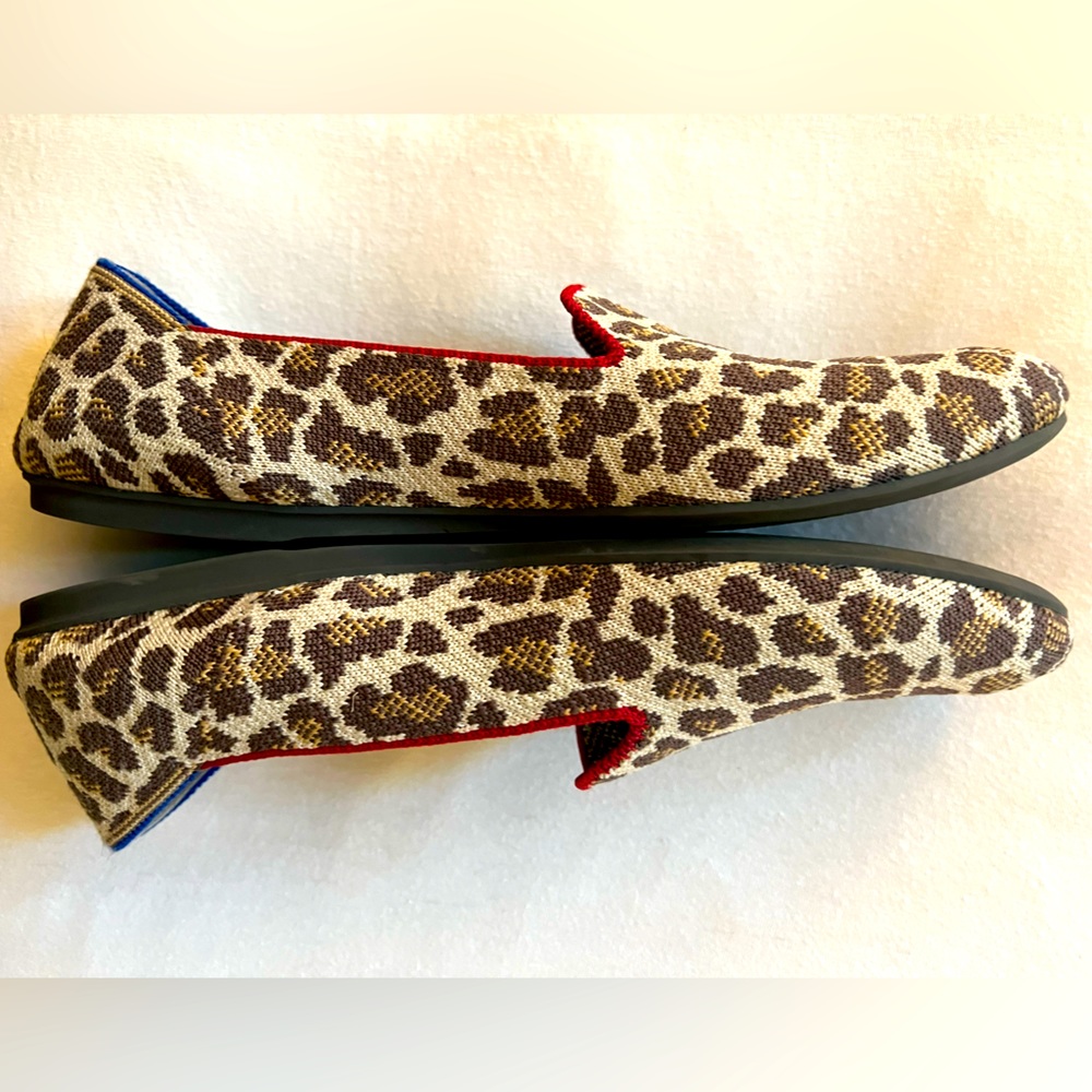Rothys Mocha Spot Loafers Leopard Cheetah Print Flats